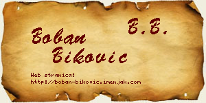 Boban Biković vizit kartica